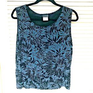 Citiknits‎ Jacquard Slinky Travel Knit Tank Top Women's M 41 Bust Black Gray